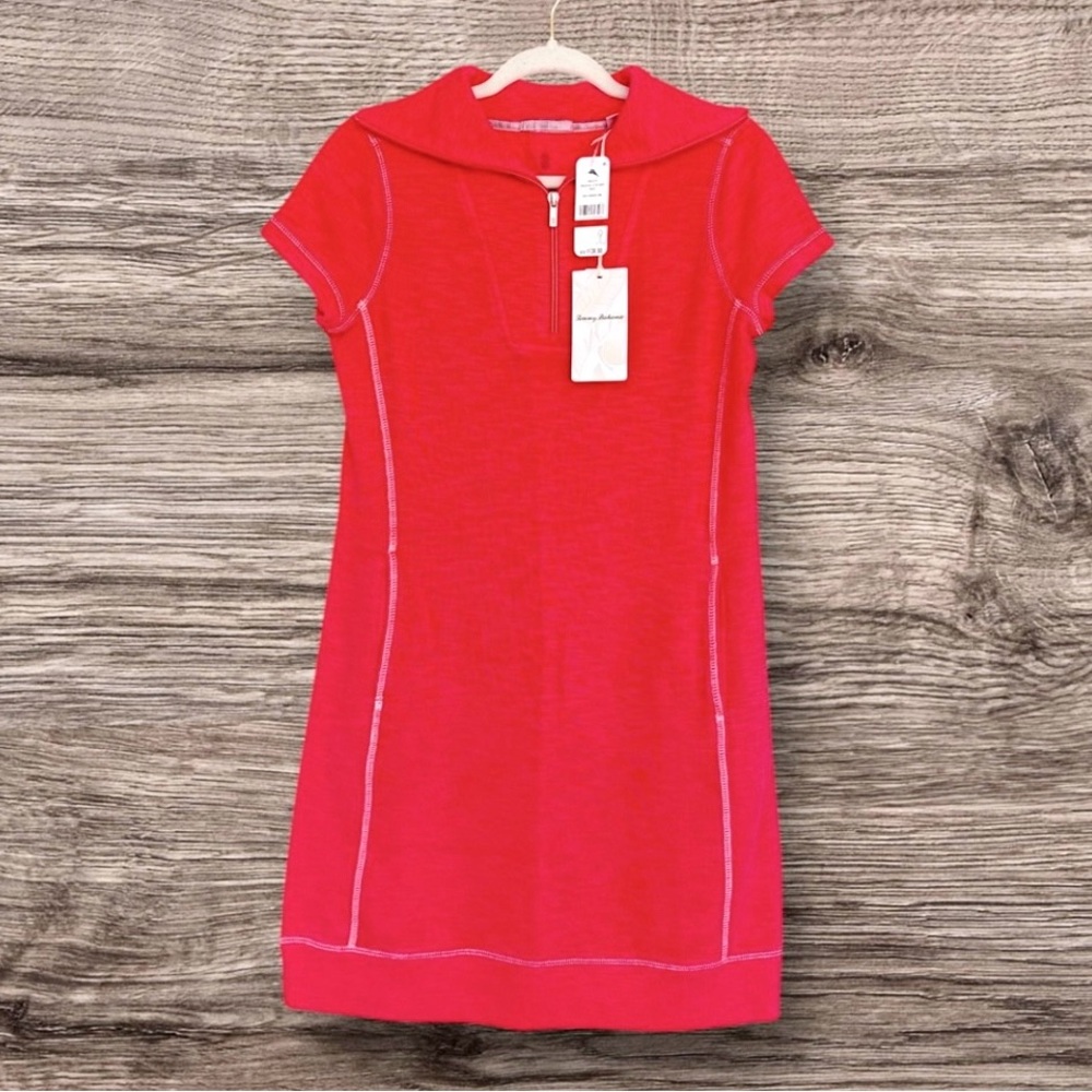 Tommy Bahama Tobago Bay Half-Zip Collared Dress Paradise Pink XS NWT